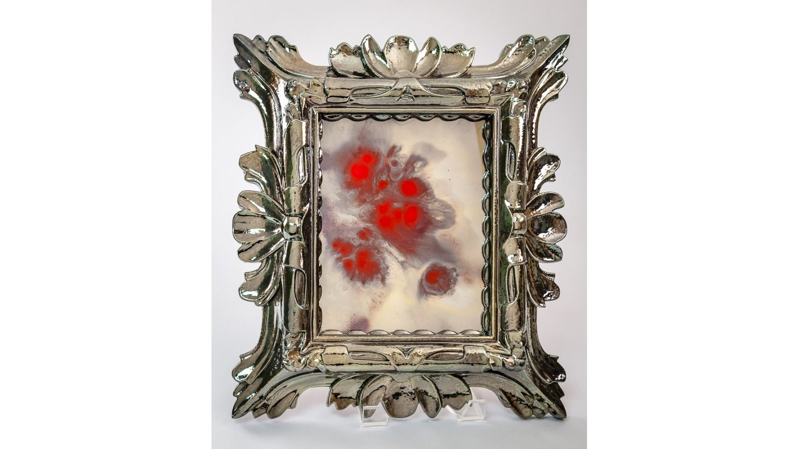 Red Marble Antique Mirror | Flash Finish Frame